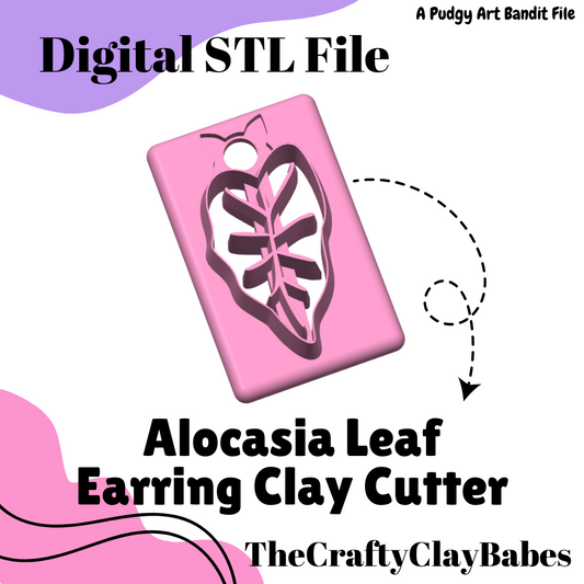 Alocasia Leaf Digital STL Polymer Clay Earring Cutter File