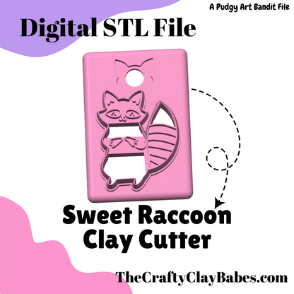 Sweet Raccoon Digital STL Polymer Clay Earring Cutter File