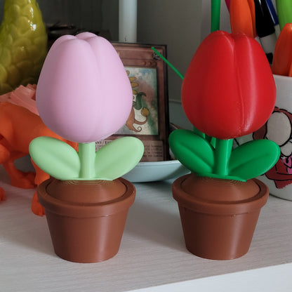 Potted Tulip Desk Decor 3D Printing File **Commercial License**