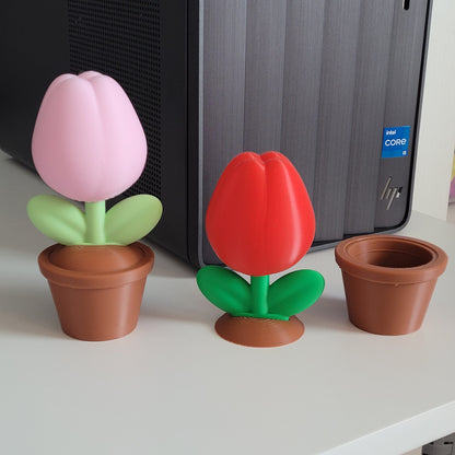 Potted Tulip Desk Decor 3D Printing File **Commercial License**