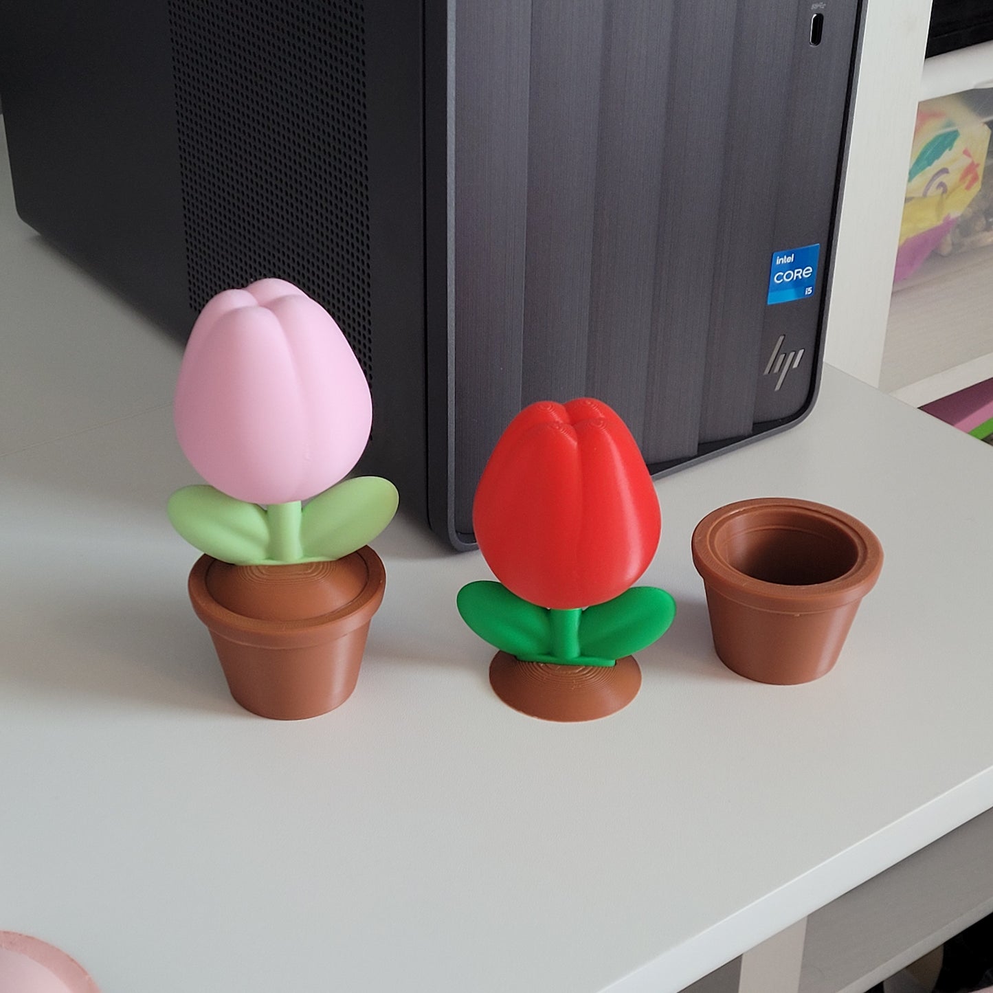 Potted Tulip Desk Decor 3D Printing File **Commercial License**