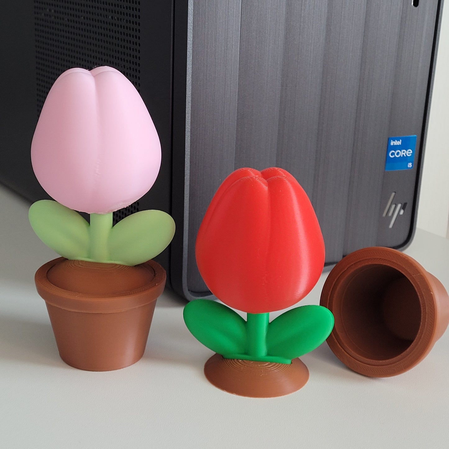 Potted Tulip Desk Decor 3D Printing File **Commercial License**