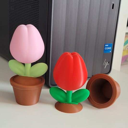 Potted Tulip Desk Decor 3D Printing File **Commercial License**