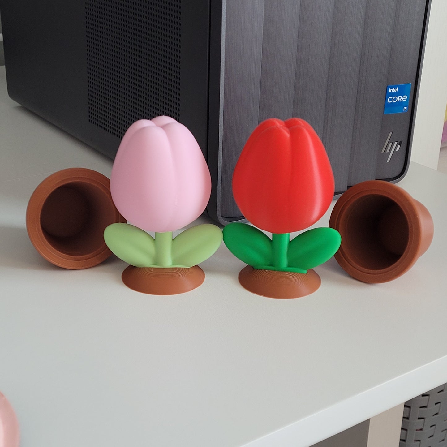 Potted Tulip Desk Decor 3D Printing File **Commercial License**