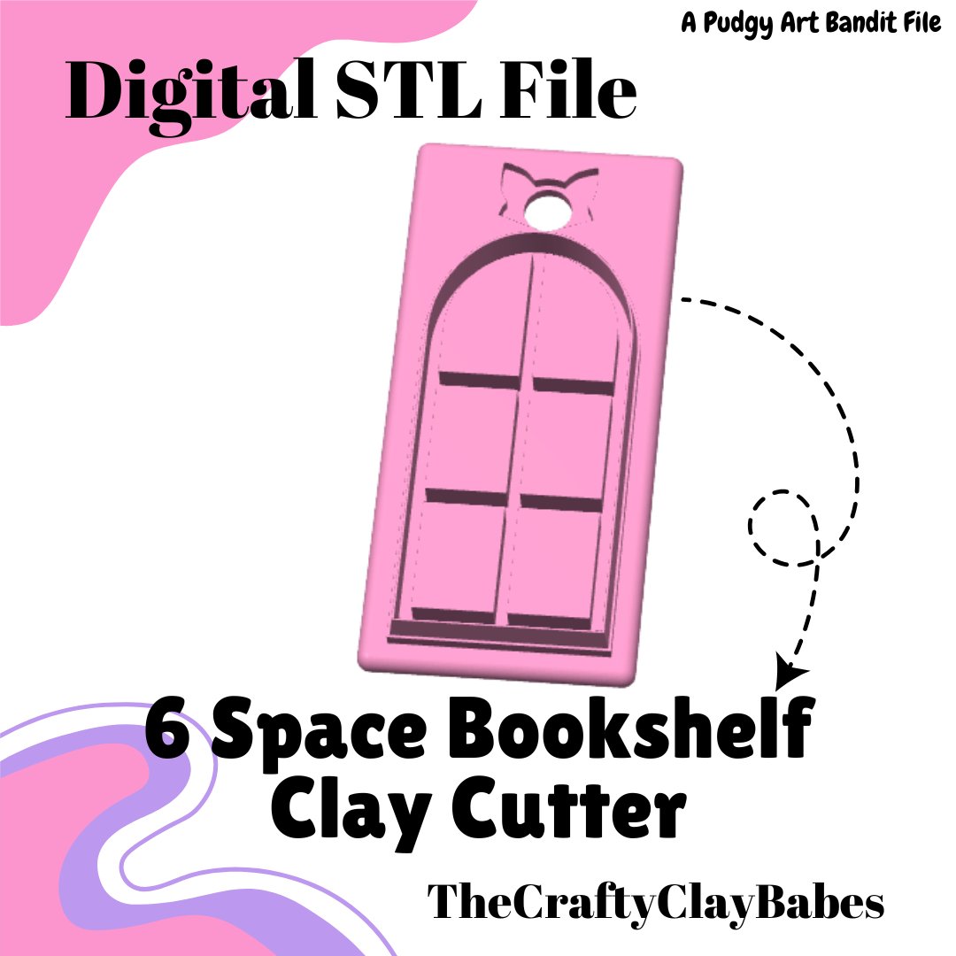 6 Space Bookshelf Digital STL Polymer Clay Earring Cutter File