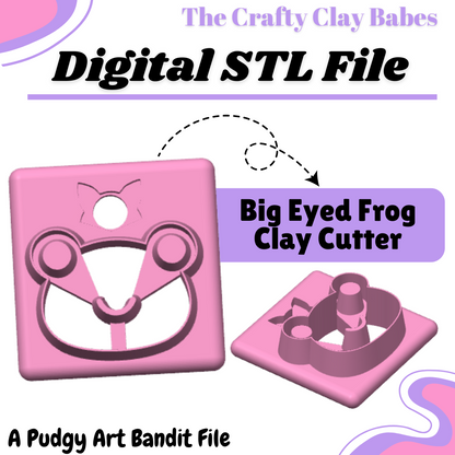 Big Eyed Frog Digital STL Polymer Clay Earring Cutter File