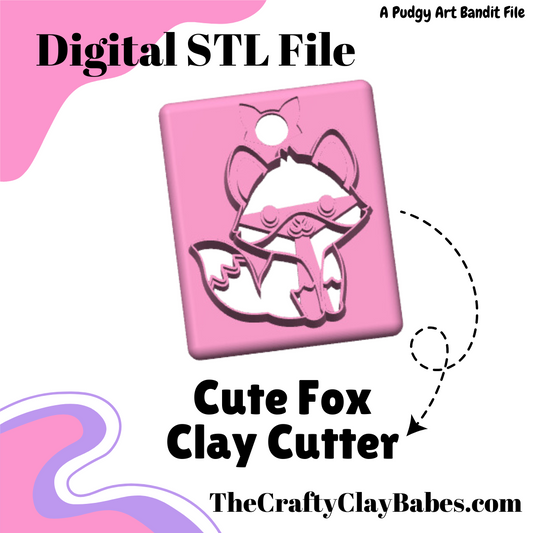 Cute Fox Digital STL Polymer Clay Earring Cutter File