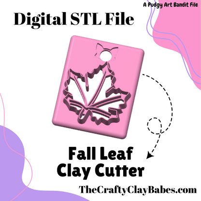 Fall Leaf Digital STL Polymer Clay Earring Cutter File