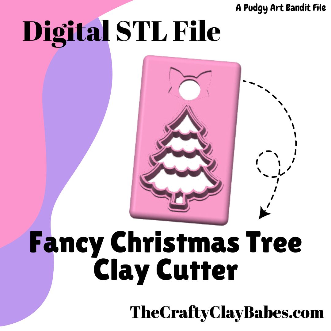 Fancy Christmas Tree Digital STL Polymer Clay Earring Cutter File