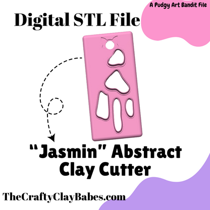 "Jasmin" Abstract Digital STL Polymer Clay Earring Cutter File