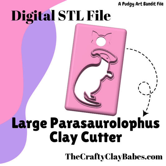 Large Parasaurolophus Digital STL Polymer Clay Earring Cutter File