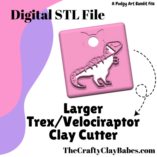 Larger Trex/Velociraptor Digital STL Polymer Clay Earring Cutter File