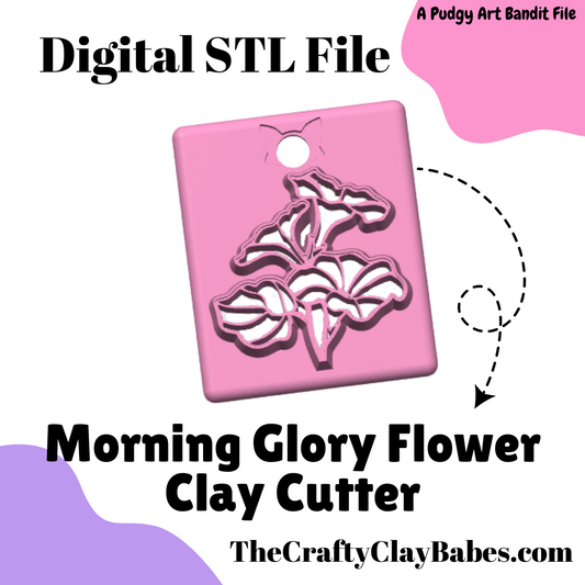 Morning Glory Flower Digital STL Polymer Clay Earring Cutter File