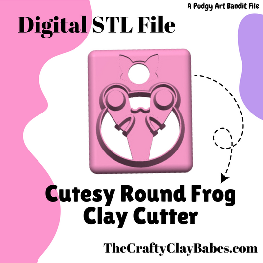 Cutesy Round Frog Digital STL Polymer Clay Earring Cutter File