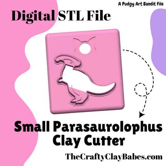 Small Parasaurolophus Digital STL Polymer Clay Earring Cutter File