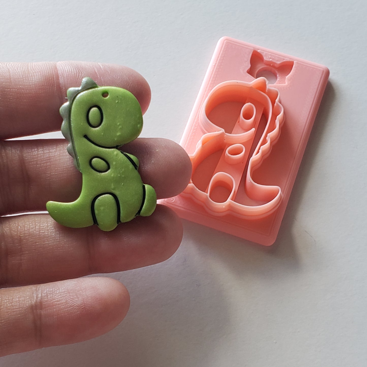 Cute Dino Trex Digital STL Polymer Clay Earring Cutter File