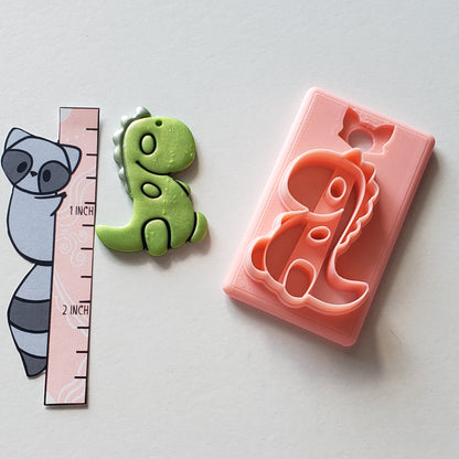 Cute Dino Trex Digital STL Polymer Clay Earring Cutter File