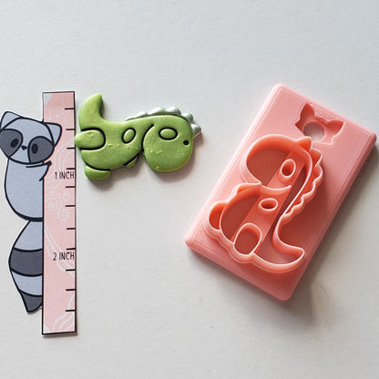 Cute Dino Trex Digital STL Polymer Clay Earring Cutter File