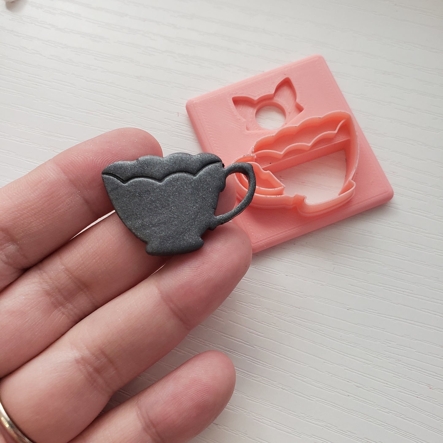 Fancy Teacup Digital STL Polymer Clay Earring Cutter File