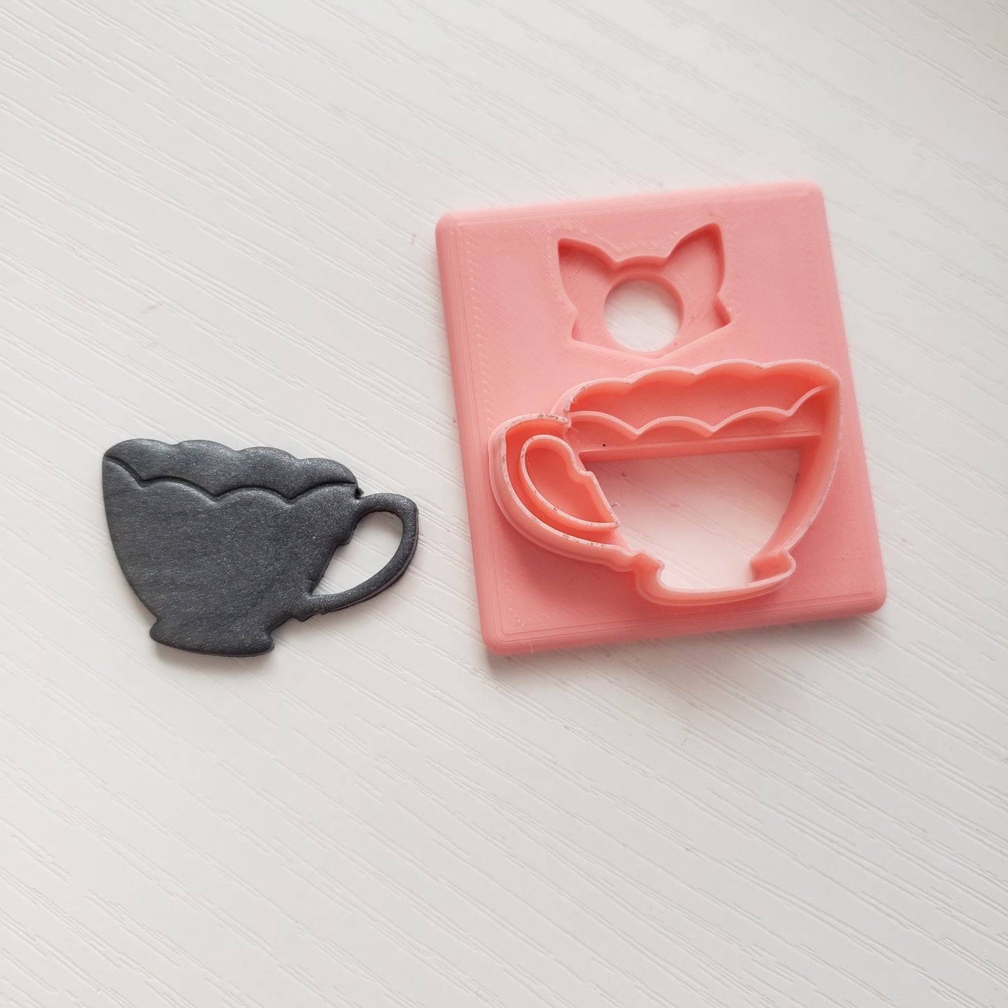 Fancy Teacup Digital STL Polymer Clay Earring Cutter File