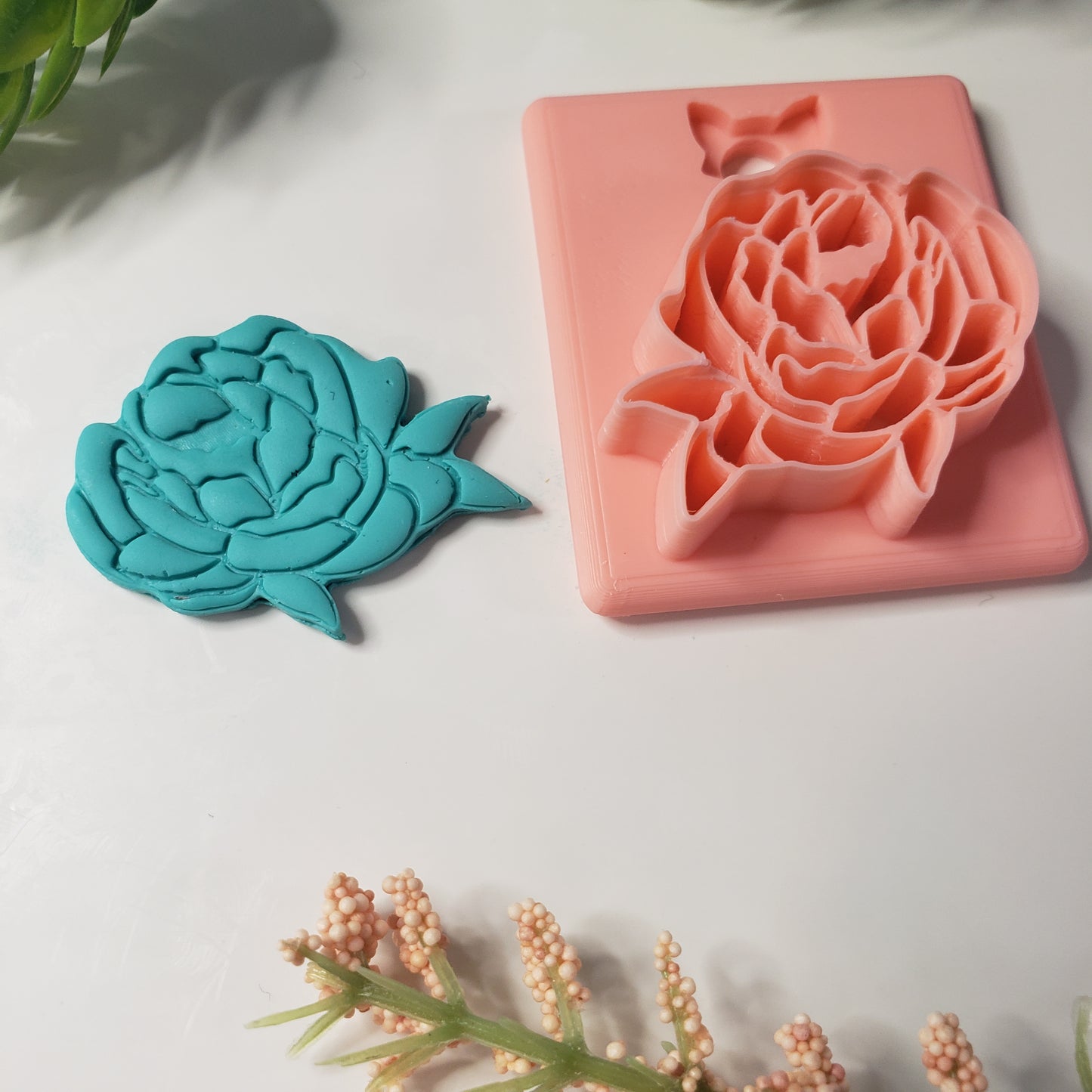 Peony Flower Digital STL Polymer Clay Earring Cutter File