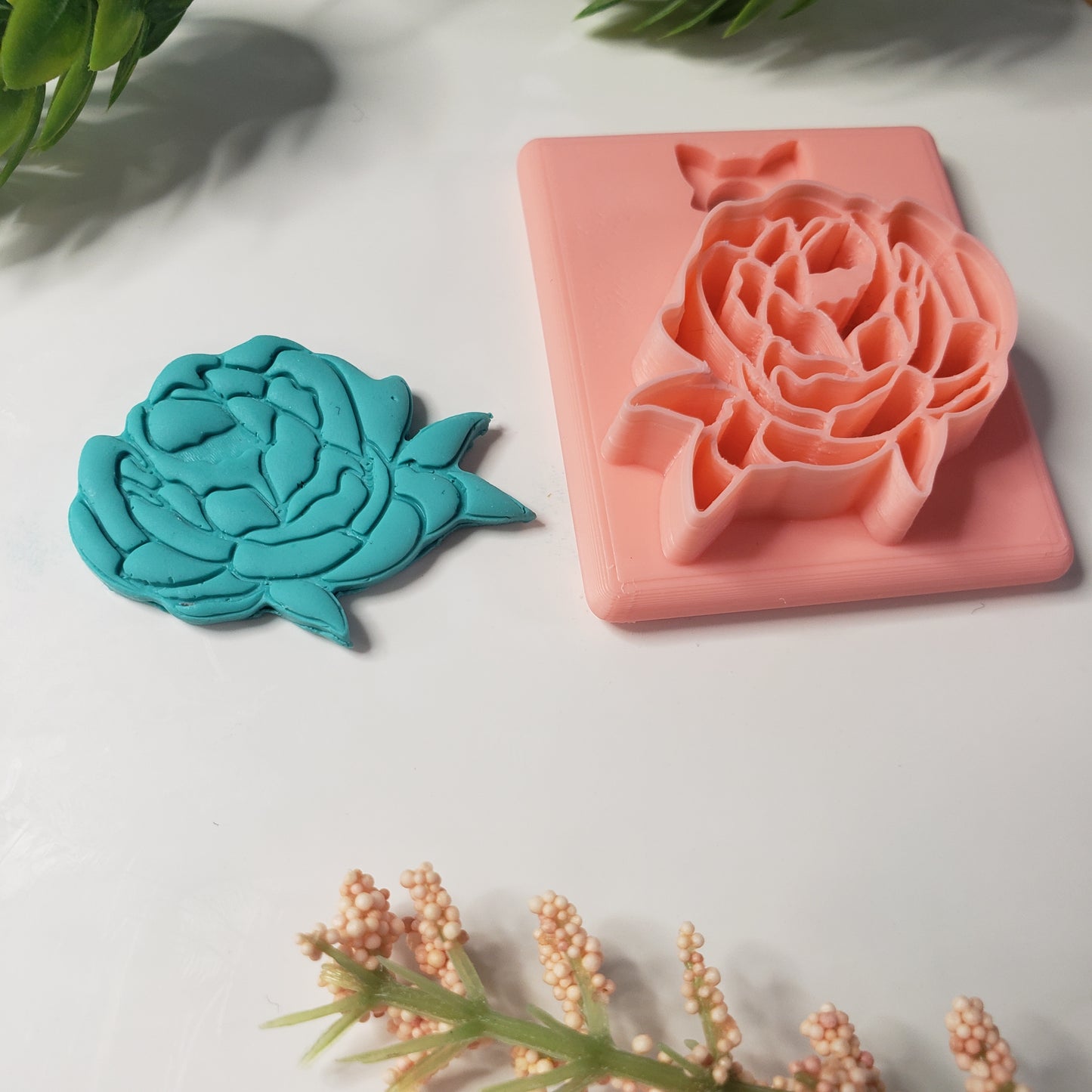 Peony Flower Digital STL Polymer Clay Earring Cutter File