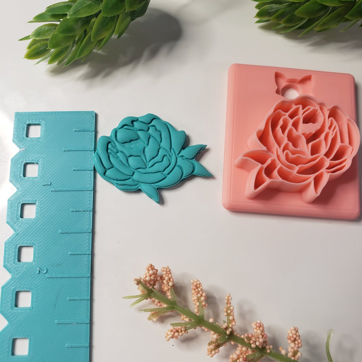 Peony Flower Digital STL Polymer Clay Earring Cutter File