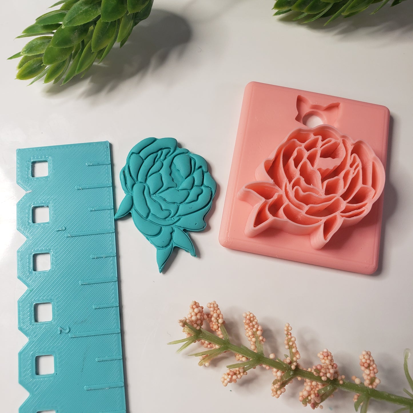 Peony Flower Digital STL Polymer Clay Earring Cutter File