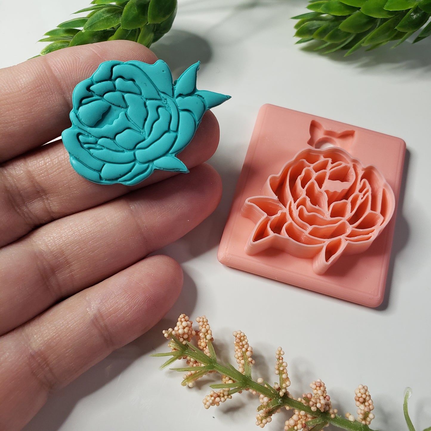 Peony Flower Digital STL Polymer Clay Earring Cutter File