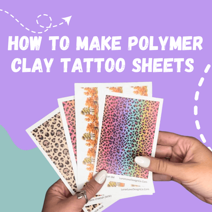 hands holding polymer clay tattoo sheets. How to make polymer clay tattoo sheets