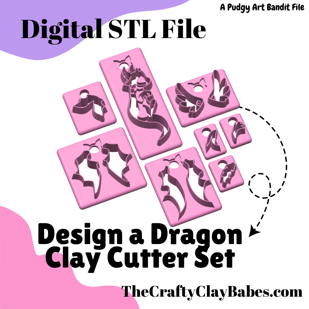 Design a Dragon Digital STL Polymer Clay Cutter File Set