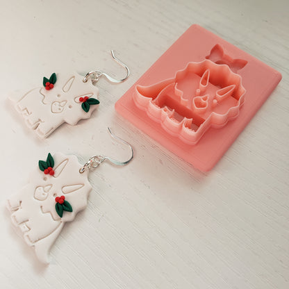 Triceratops Digital STL Polymer Clay Earring Cutter File