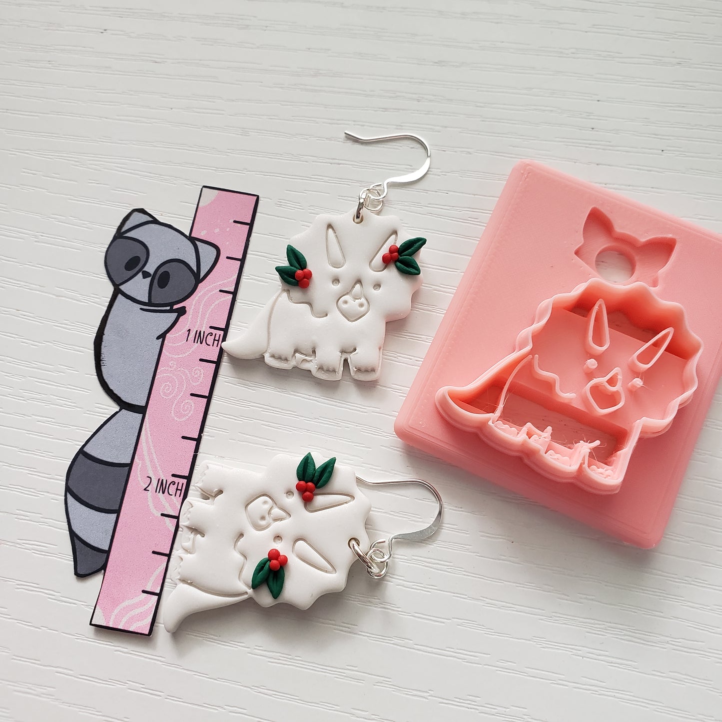 Triceratops Digital STL Polymer Clay Earring Cutter File