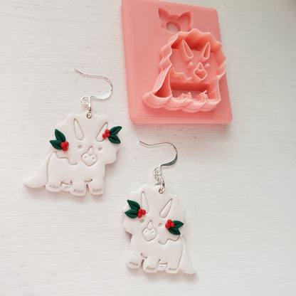 Triceratops Digital STL Polymer Clay Earring Cutter File